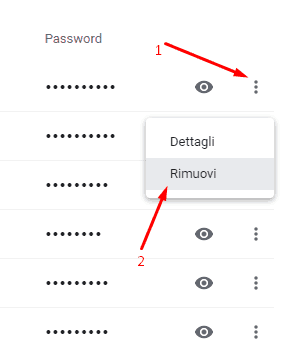 Come rimuovere le password salvate