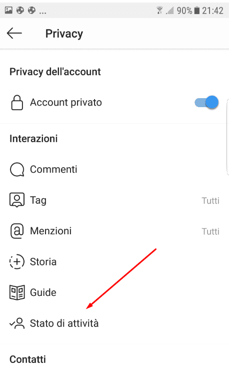 passaggio 4 privacy instagram