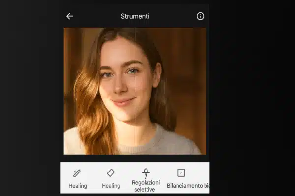 Eliminare Fascio di Luce da Foto con snapseed
